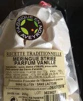 Mängden socker i Meringue Striée Parfum Vanille