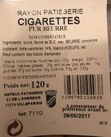 Mängden socker i Cigarettes Petit Modèle Pur Beurre