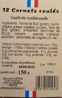 Mängden socker i 12 cornets roulés