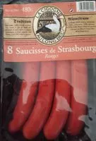 Mängden socker i 8 saucisses de Strasbourg rouges