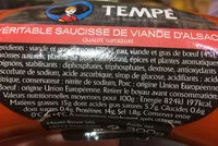 Mängden socker i Véritable saucisse de viande d'Alsace