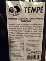 Mängden socker i Saucisse jambon tranches fines Tempe