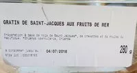 Mängden socker i Gratin de saint Jacques aux fruits de mer