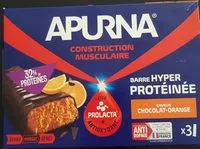 Mängden socker i Apurna Barre Hyperproteinee Chocolat-orange X3
