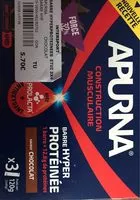 Mängden socker i Apurna Barre Hyperprotéinée Chocolat - Etui 3X40G