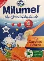Mängden socker i Mes 1ères céréales du soir Riz Carottes Potiron