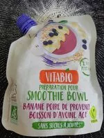 Mängden socker i smoothie bowl banane poire de provence avoine açaï