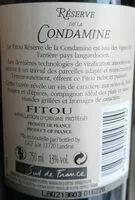 Mängden socker i Réserve de la Condamine Fitou 2016