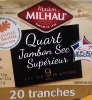 Mängden socker i 20 tranches jambon sec supérieur