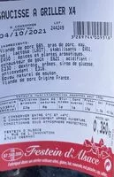 Mängden socker i Saucisse a grillee
