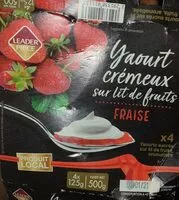 Mängden socker i Yaourt crémeux sur lit de fraises