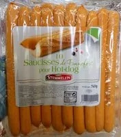Mängden socker i 10 saucisses de Francfort pour hot-dog