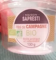 Mängden socker i Pâté de campagne bio