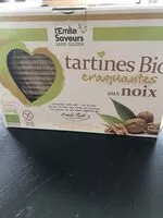 Mängden socker i Tartines bio craquantes aux noix