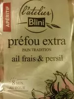 Mängden socker i Préfou extra Pain tradition, ail frais et persil
