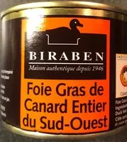 Mängden socker i Foie gras de cabard entier du sud-Ouest
