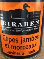 Mängden socker i Cèpes jambes et morceaux