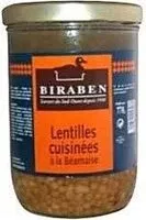 Mängden socker i Biraben lentilles cuisinees