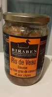 Mängden socker i Ris de Veau Sauce au foie gras de canard et aux cèpes