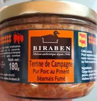 Mängden socker i Terrine de campagne pur porc au piment béarnais fumé