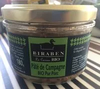Mängden socker i Pâté de Campagne BIO Pur Porc