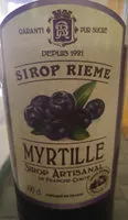 Mängden socker i Rieme sirop de myrtille