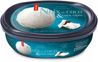 Mängden socker i Crème glacée Noix de coco et noix de coco râpée