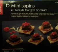 Mängden socker i 6 minis sapins au bloc de foie gras de canard