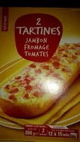 Mängden socker i 2 Tartines Jambon Fromage Tomates