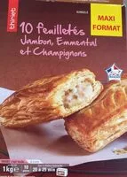 Mängden socker i Feuilletés jambon emmental champignons