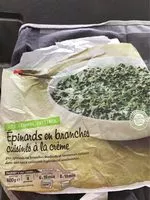 Mängden socker i Epinards en branches à la crème