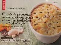 Mängden socker i Gratin de pommes de terres, champignons et courges butternut