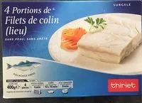 Mängden socker i Portions de filets de colin (lieu)