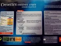 Mängden socker i Crevettes entières crues