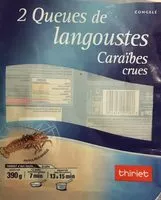 Mängden socker i 2 queues de langoustes Caraïbes crues