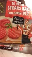 Mängden socker i 10 mini steaks hachés pur boeuf 15%