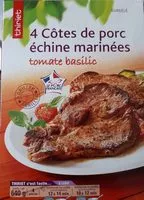 Mängden socker i 4 côtes de porc échine marinées