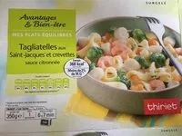 Mängden socker i Tagliatelles aux saint-jacques et crevettes sauce citronnée