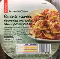 Mängden socker i Ravioli ricotta tomates marinées sauce pesto rosso