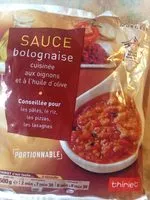Mängden socker i Sauce Bolognaise Cuisinée aux Petits Oignons et à l'Huile d'Olive