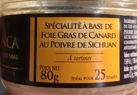 Mängden socker i Foie gras à tartiner au poivre de Sichuan