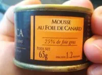 Mängden socker i Mousse au foie de canard