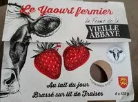 Mängden socker i Le yaourt fermier au lait du jour brassé sur lit de fraises
