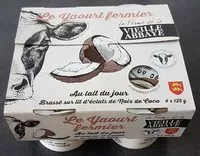 Mängden socker i Le yaourt fermier au lait du jour - brassé sur lit d'éclats de noix de coco