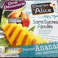 Mängden socker i Compote Pommes-Ananas avec morceaux sans sucres ajoutés