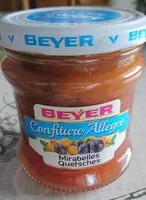 Mängden socker i Confiture allegee mirabelles quetsches
