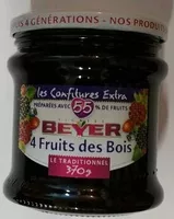 Mängden socker i 4 Fruits des Bois