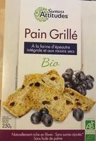 Mängden socker i Pain Grillé à la farine d'épeautre intégrale et aux raisins secs