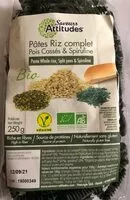 Mängden socker i Pâtes riz complet pois cassés & spiruline