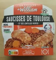 Mängden socker i Saucisses de Toulouse et ses lentilles vertes